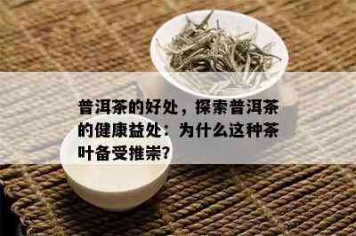 普洱茶的好处，探索普洱茶的健康益处：为什么这种茶叶备受推崇？