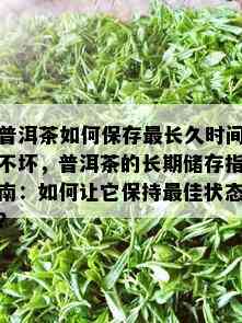 普洱茶如何保存最长久时间不坏，普洱茶的长期储存指南：如何让它保持更佳状态？