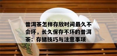 普洱茶怎样存放时间最久不会坏，长久保存不坏的普洱茶：存储技巧与注意事项