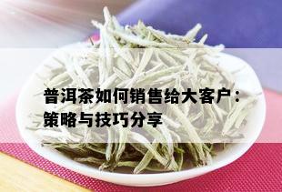 普洱茶如何销售给大客户：策略与技巧分享