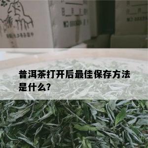 普洱茶打开后更佳保存方法是什么？