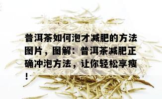 普洱茶如何泡才减肥的方法图片，图解：普洱茶减肥正确冲泡方法，让你轻松享瘦！