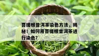 菩提根普洱茶染色方法，揭秘！如何用菩提根普洱茶进行染色？