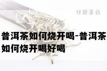 普洱茶如何烧开喝-普洱茶如何烧开喝好喝