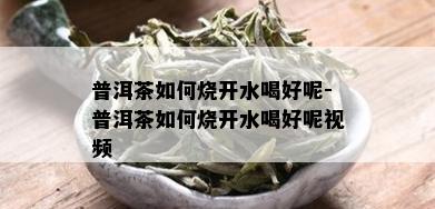 普洱茶如何烧开水喝好呢-普洱茶如何烧开水喝好呢视频