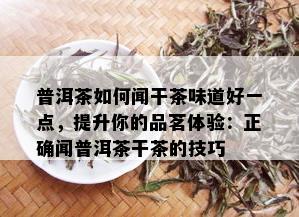 普洱茶如何闻干茶味道好一点，提升你的品茗体验：正确闻普洱茶干茶的技巧