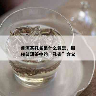 普洱茶孔雀是什么意思，揭秘普洱茶中的“孔雀”含义