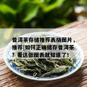 普洱茶存储推荐表格图片，推荐|如何正确储存普洱茶？看这张图表就知道了！