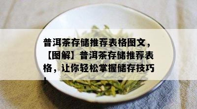 普洱茶存储推荐表格图文，【图解】普洱茶存储推荐表格，让你轻松掌握储存技巧！