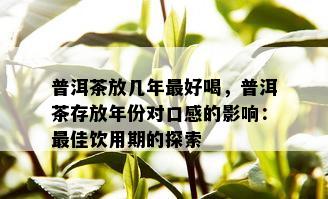 普洱茶放几年更好喝，普洱茶存放年份对口感的影响：更佳饮用期的探索