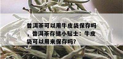 普洱茶可以用牛皮袋保存吗，普洱茶存储小贴士：牛皮袋可以用来保存吗？