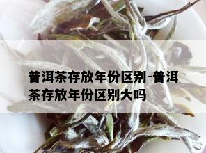 普洱茶存放年份区别-普洱茶存放年份区别大吗