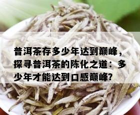 普洱茶存多少年达到巅峰，探寻普洱茶的陈化之道：多少年才能达到口感巅峰？