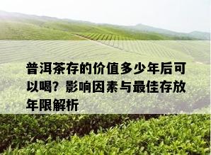 普洱茶存的价值多少年后可以喝？影响因素与更佳存放年限解析