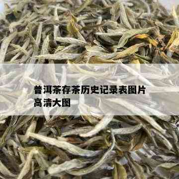 普洱茶存茶历史记录表图片高清大图