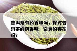 普洱茶有药香味吗，探讨普洱茶的药香味：它真的存在吗？