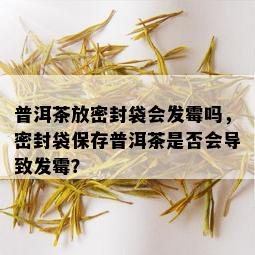 普洱茶放密封袋会发霉吗，密封袋保存普洱茶是否会导致发霉？