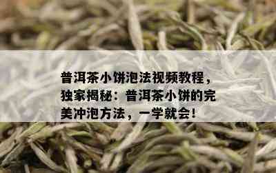 普洱茶小饼泡法视频教程，独家揭秘：普洱茶小饼的完美冲泡方法，一学就会！