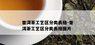 普洱茶工艺区分类表格-普洱茶工艺区分类表格图片