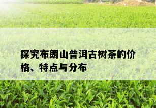 探究布朗山普洱古树茶的价格、特点与分布