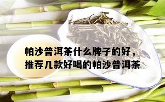 帕沙普洱茶什么牌子的好，推荐几款好喝的帕沙普洱茶