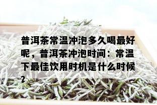 普洱茶常温冲泡多久喝更好呢，普洱茶冲泡时间：常温下更佳饮用时机是什么时候？