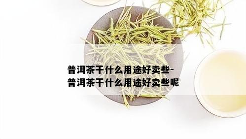 普洱茶干什么用途好卖些-普洱茶干什么用途好卖些呢