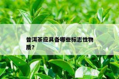 普洱茶应具备哪些标志性物质?