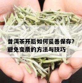 普洱茶开后如何妥善保存？避免变质的方法与技巧