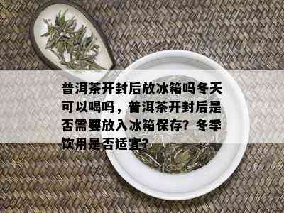 普洱茶开封后放冰箱吗冬天可以喝吗，普洱茶开封后是否需要放入冰箱保存？冬季饮用是否适宜？