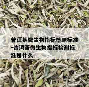 普洱茶微生物指标检测标准-普洱茶微生物指标检测标准是什么