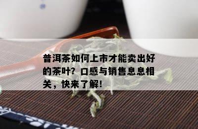 普洱茶如何上市才能卖出好的茶叶？口感与销售息息相关，快来了解！