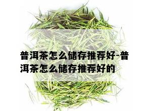 普洱茶怎么储存推荐好-普洱茶怎么储存推荐好的