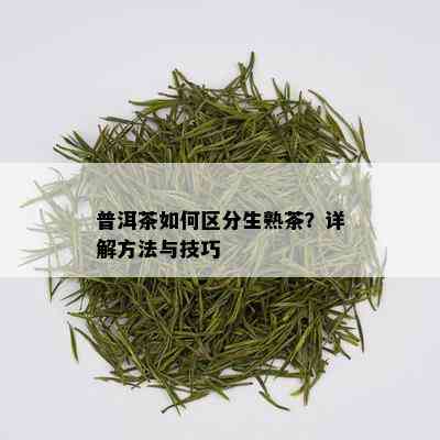 普洱茶如何区分生熟茶？详解方法与技巧