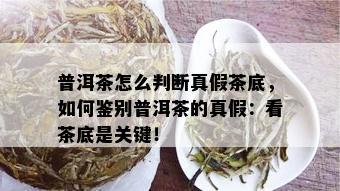 普洱茶怎么判断真假茶底，如何鉴别普洱茶的真假：看茶底是关键！