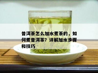 普洱茶怎么加水煮茶的，如何煮普洱茶？详解加水步骤和技巧