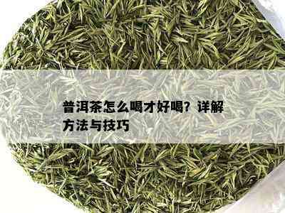 普洱茶怎么喝才好喝？详解方法与技巧