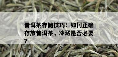 普洱茶存储技巧：如何正确存放普洱茶，冷藏是否必要？