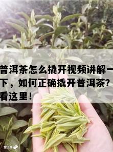 普洱茶怎么撬开视频讲解一下，如何正确撬开普洱茶？看这里！