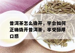 普洱茶怎么撬开，学会如何正确撬开普洱茶，享受醇厚口感