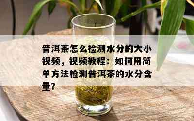 普洱茶怎么检测水分的大小视频，视频教程：如何用简单方法检测普洱茶的水分含量？