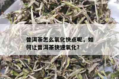 普洱茶怎么氧化快点呢，如何让普洱茶快速氧化？