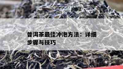 普洱茶更佳冲泡方法：详细步骤与技巧