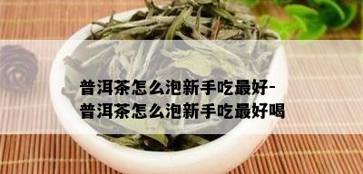 普洱茶怎么泡新手吃更好-普洱茶怎么泡新手吃更好喝