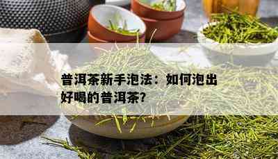 普洱茶新手泡法：如何泡出好喝的普洱茶？