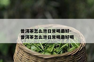 普洱茶怎么泡日常喝更好-普洱茶怎么泡日常喝更好喝