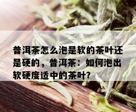 普洱茶怎么泡是软的茶叶还是硬的，普洱茶：如何泡出软硬度适中的茶叶？