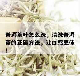 普洱茶叶怎么洗，清洗普洱茶的正确方法，让口感更佳！