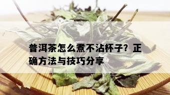 普洱茶怎么煮不沾杯子？正确方法与技巧分享