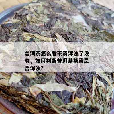 普洱茶怎么看茶汤浑浊了没有，如何判断普洱茶茶汤是否浑浊？